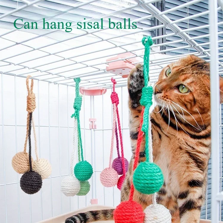 

Cat Toys Can Hang Sisal Balls for Fun and Relaxation Bite Resistant Sound Balls for Pets Paw Grinding Cats