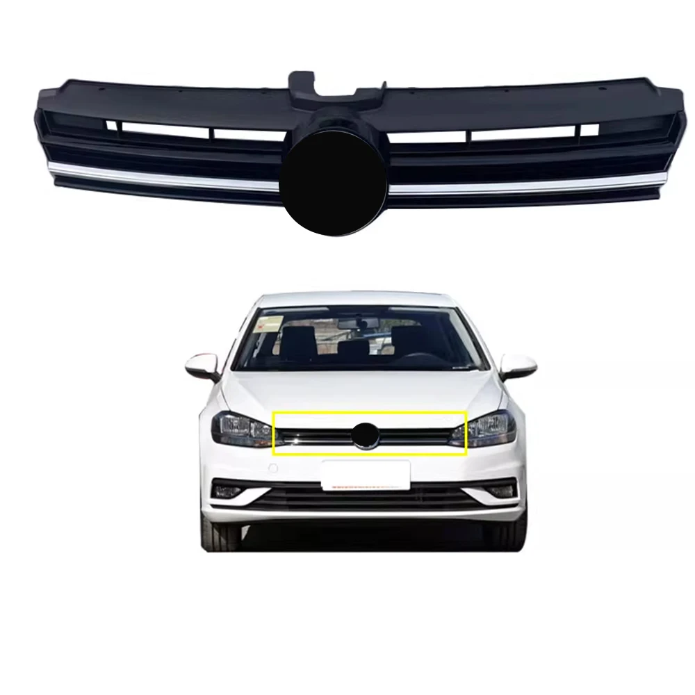 

Гоночная решетка, черная хромированная решетка из АБС-пластика, передняя центральная верхняя крышка радиатора для VW Golf MK7.5 GTI R 2017-2018