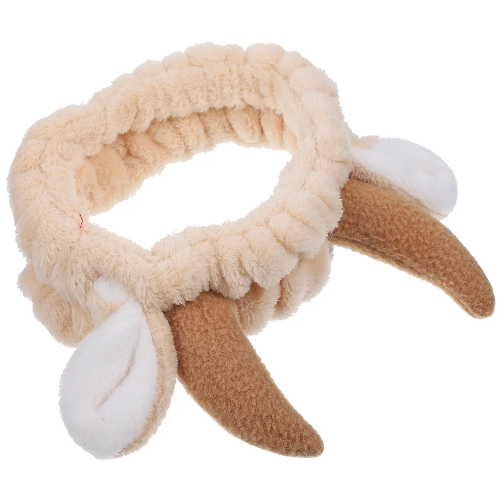 Cattle Horn Face Wash Headband Soft Flannel Headband for Washing Face Makeup Spa Skincare Hair Band for Women Skincare Headbands