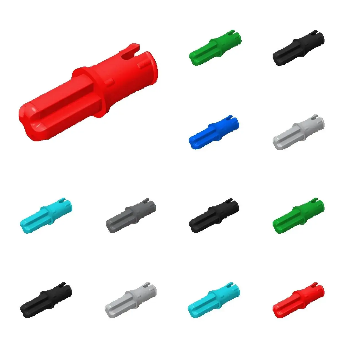 50PCS 43093 Axle 1L Pin Friction Ridges Lengthwise Bricks Toys For Technical MOC Buildings Blocks Compatible