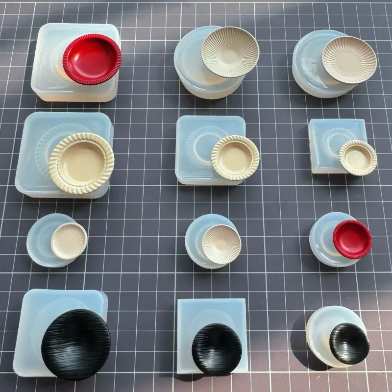 Miniature Tableware/fruit Plate/dish Silicone Mold UV Glue DIY Clay Doll House Decoration Mini Food Play Shape Tool