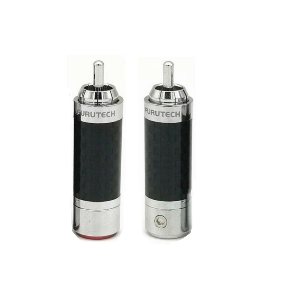 High-End Grade FURUTECH CF-102(R) Carbon Fiber  RCA Plug Audio Cable Connector RCA Solderles Self-Locking Terminal