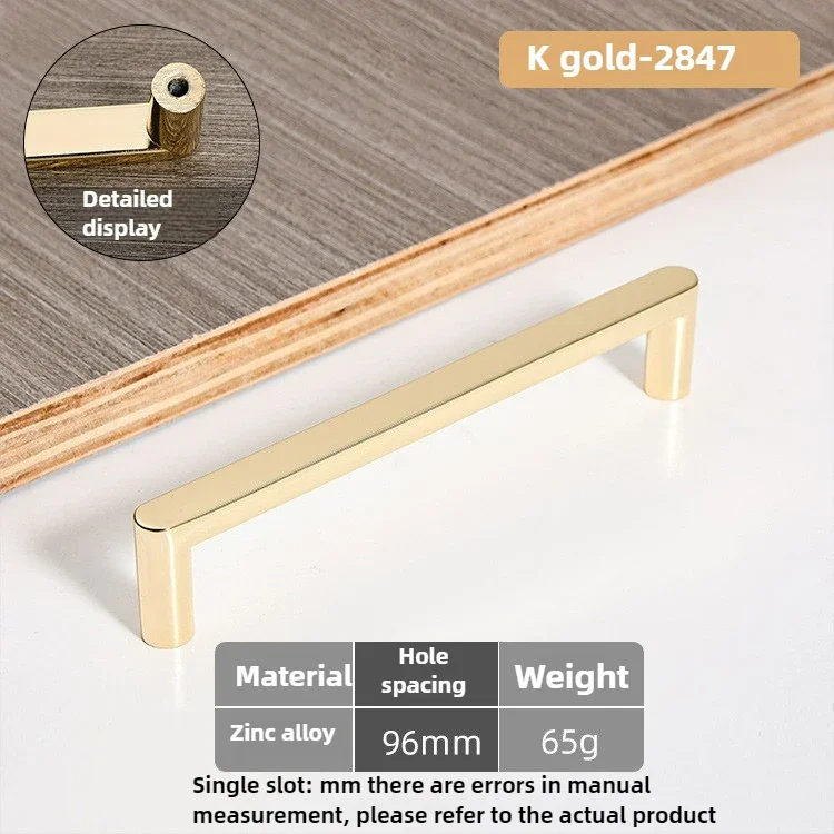 Moderne Minimalistische Zinklegierungsgriffe für Schränke, Kleiderschränke, Schubladen, Schuhschränke, Bücherregale, Schranktürgriffe – Detail 12