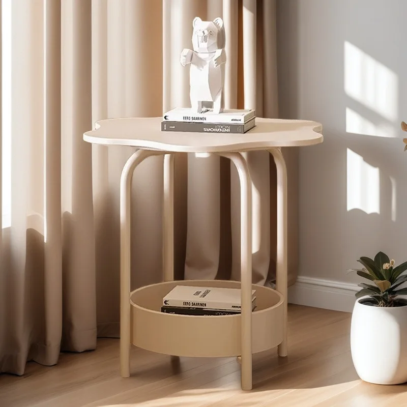

Креативный приставной столик, боковой шкаф для дивана, кремовый маленький столик с ветром, современная простая гостиная, двухслойный, маленький интернет-знаменитости