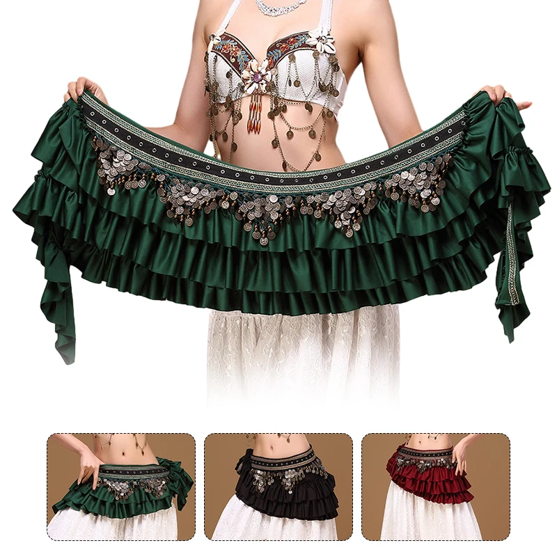 

High-quality Girls Belly Dance Waist Chain Retro Coins Bling Belly Dance Accessory Belt Hip Scarf Women Dancing Clothes