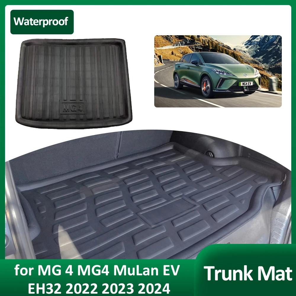 Car Trunk Mat for MG 4 MG4 MuLan EV EH32 2022 2023 2024 Tray Waterproof Rear Luggage Rug Cargo Boot Pad Liner Cover Accessories