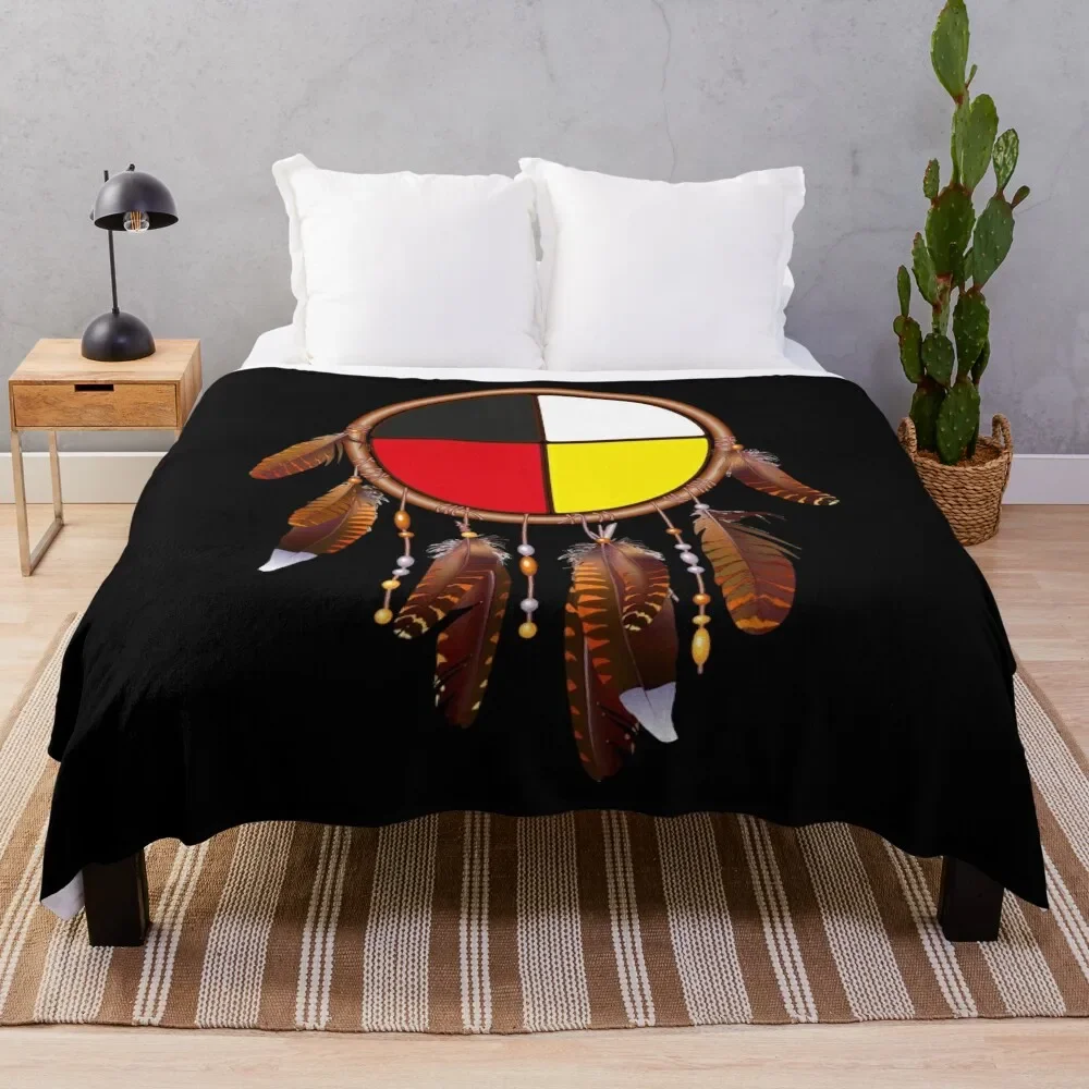 Native American-medicine wheel-dreamcatcher Throw Blanket Stuffeds manga Extra Large Throw Vintage Blankets