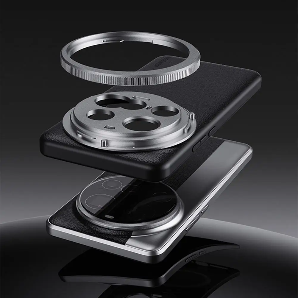 Para xiaomi 15 ultra resistente caso tpu pc couro falso com 17mm montagens de lente 67mm adaptador de filtro para proteção da câmera p4d5
