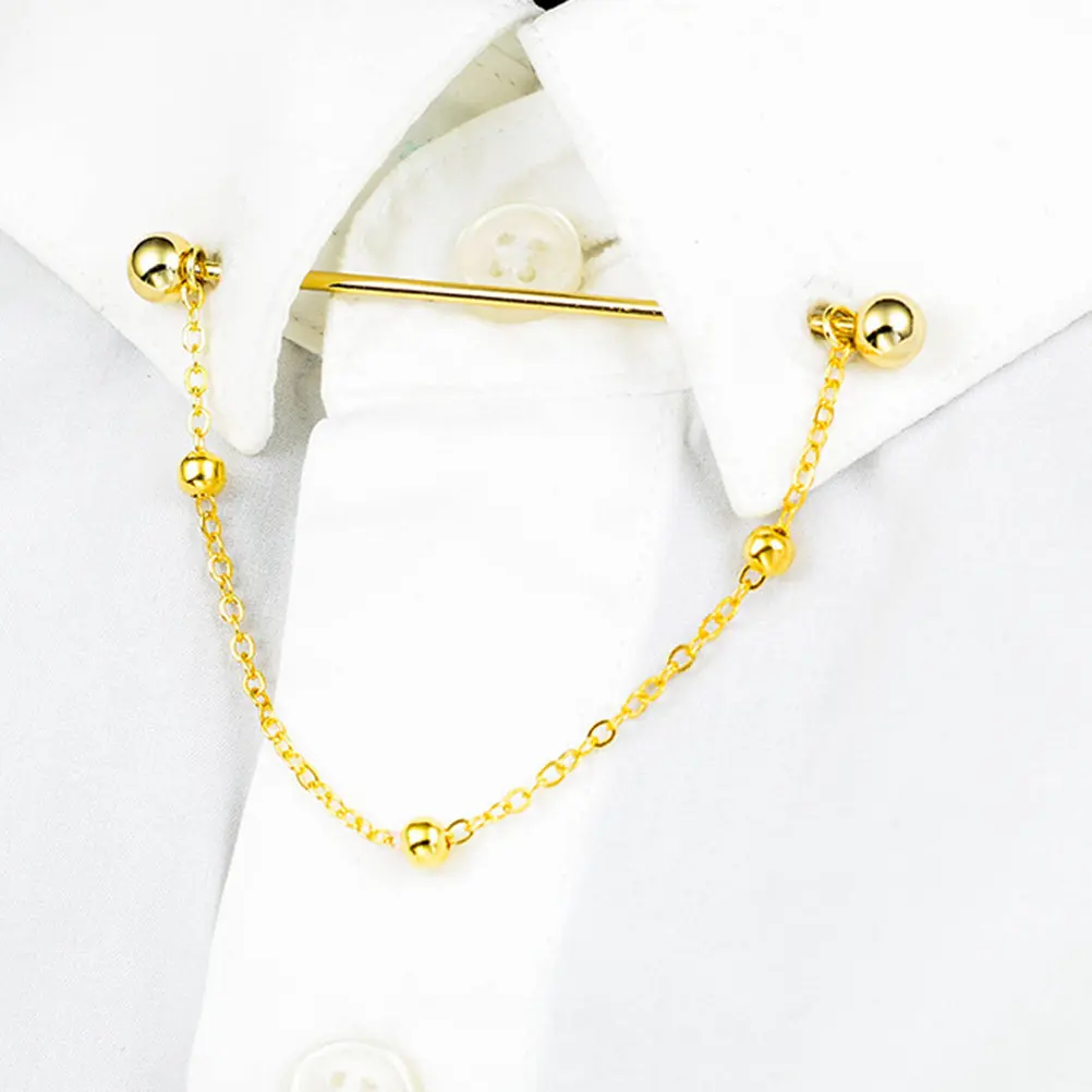 Premium Copper Collar Pin Electroplated Long-Lasting Color Retention Shirt Collar Bar Men's Elegant Accessory for Office Wedding