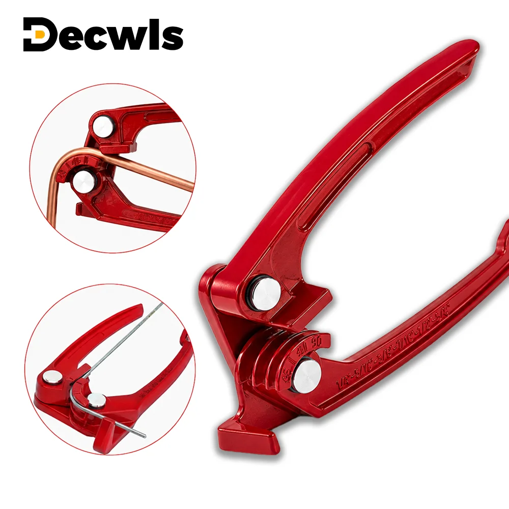 3-IN-1 Copper Pipe Tubing Bender 3/4/6MM Manual Pipe Bending Tool Fuel Brake Pipe Bender for Air Conditioning/Car Piping Repair