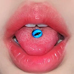 1/3pcs Stainless Steel Devil Eyes Tongue Ring Sets 14G Tongue Studs Piercing Body Jewelry for Women Man