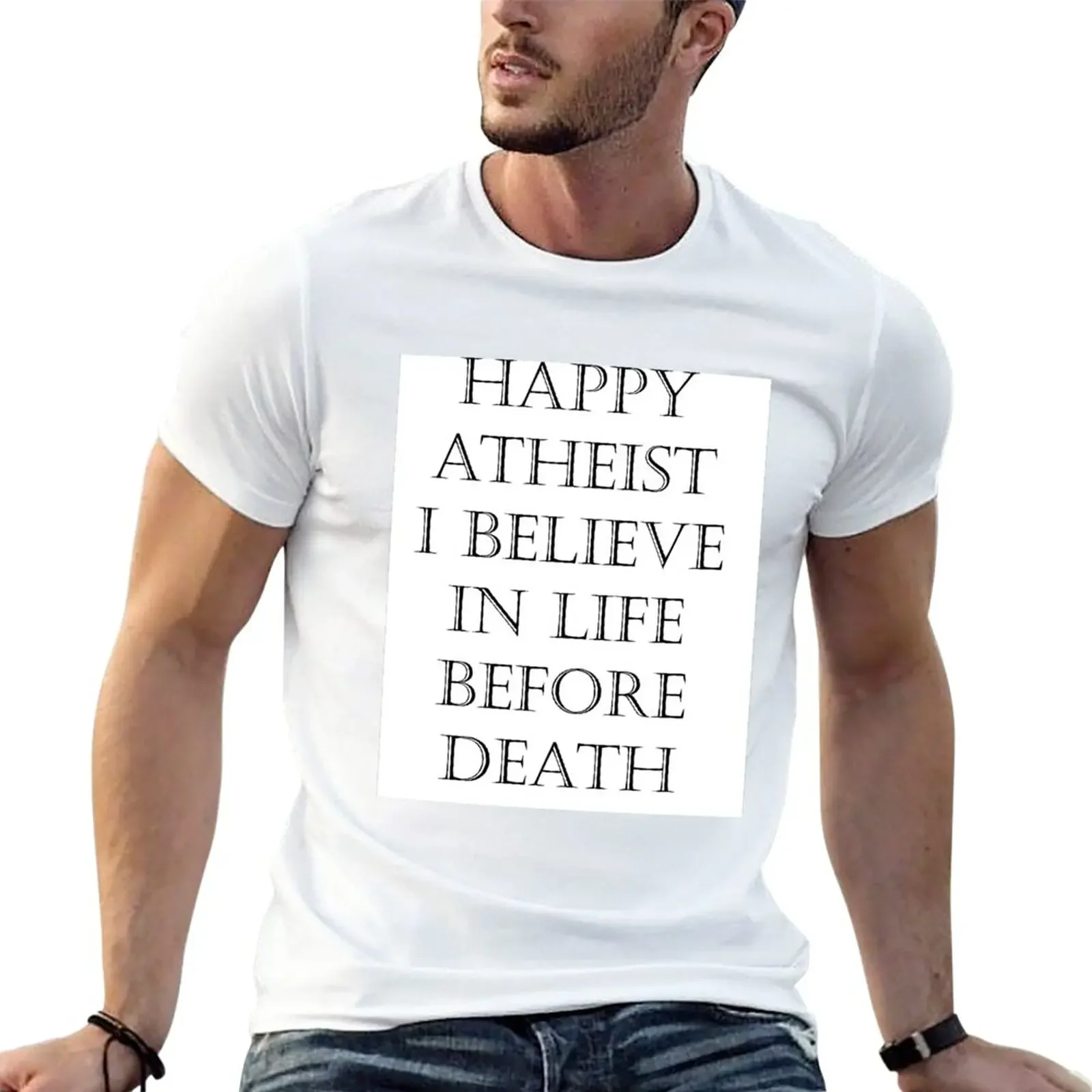 New Happy atheist day 23 March T-Shirt quick-drying t-shirt anime clothes Short sleeve tee t shirt men