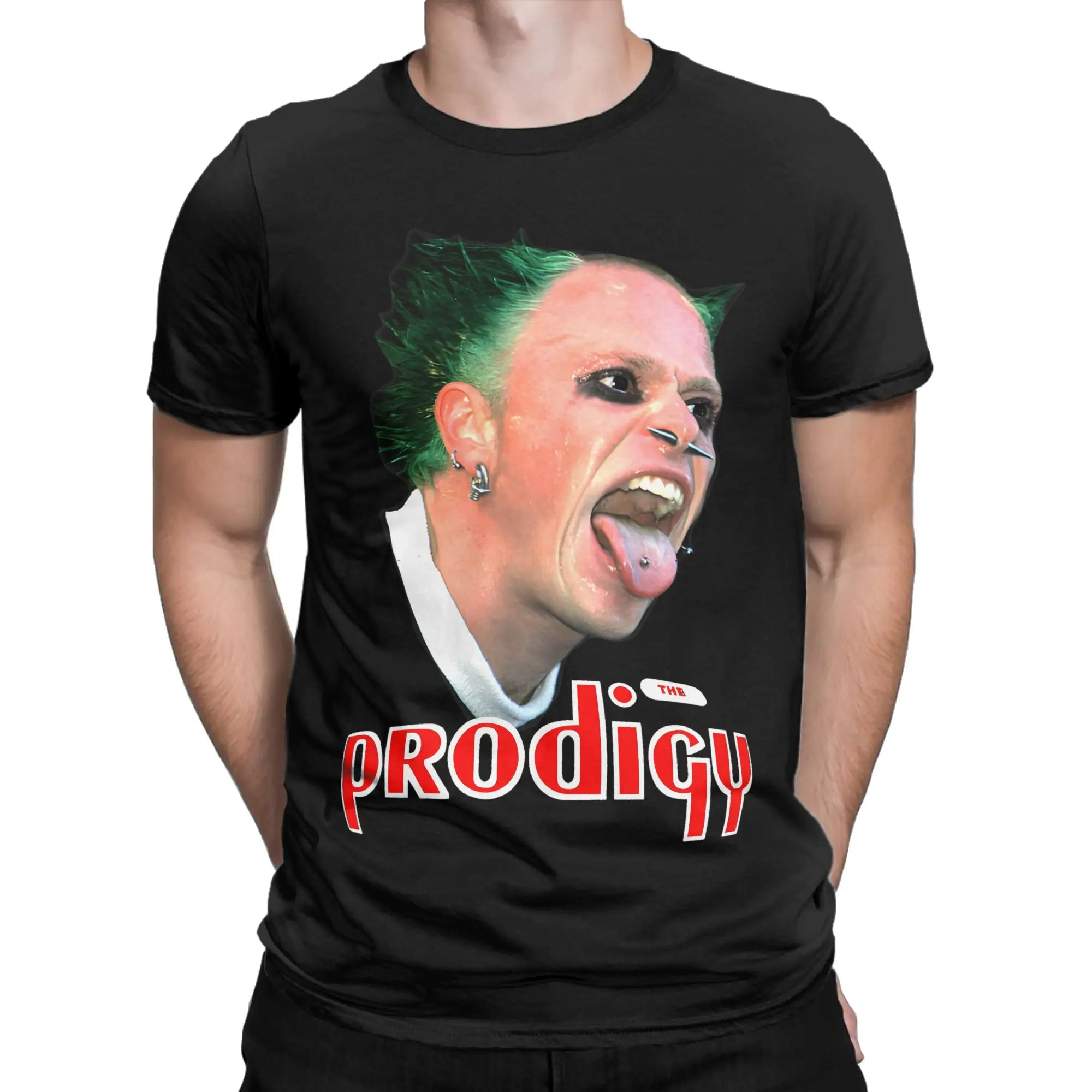 Keith Flint The Prodigys  Cotton T Shirt For Men Summer  Y2K Fun T Shirts O-Neck Hipster Tees Plus Size Casual Tops