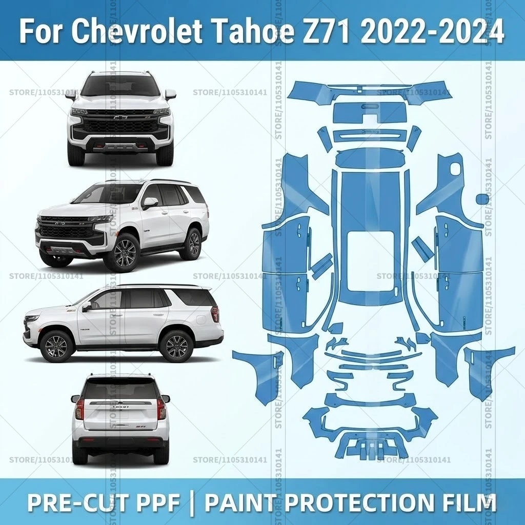 

Pre-Cut Paint Protection Film PPF Transparent Car Film Automotive PPF Full Vehicle For Chevrolet Tahoe Z71 2022-2024