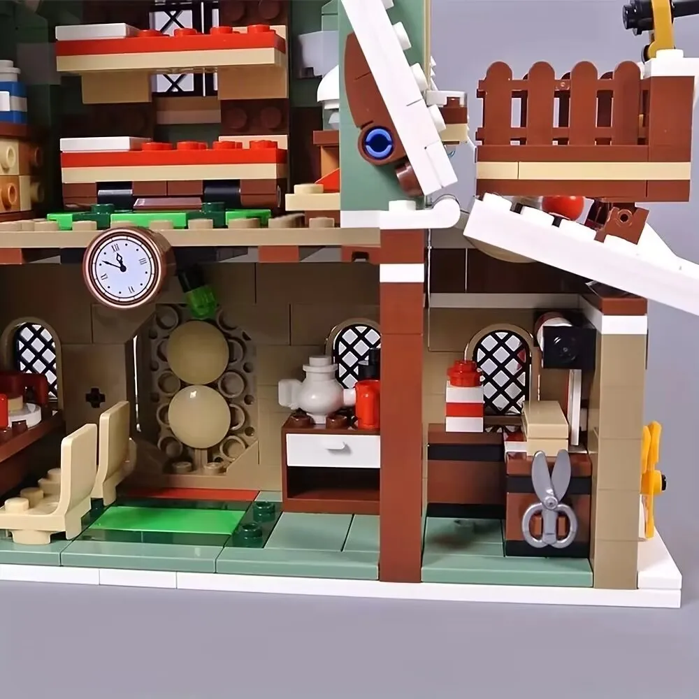 Creatieve Ideeën Serie Street View Moc Gebouwen Blok Bakstenen Model Speelgoed Voor Vrienden Verjaardagscadeaus Kerstcollectie 1197pcs