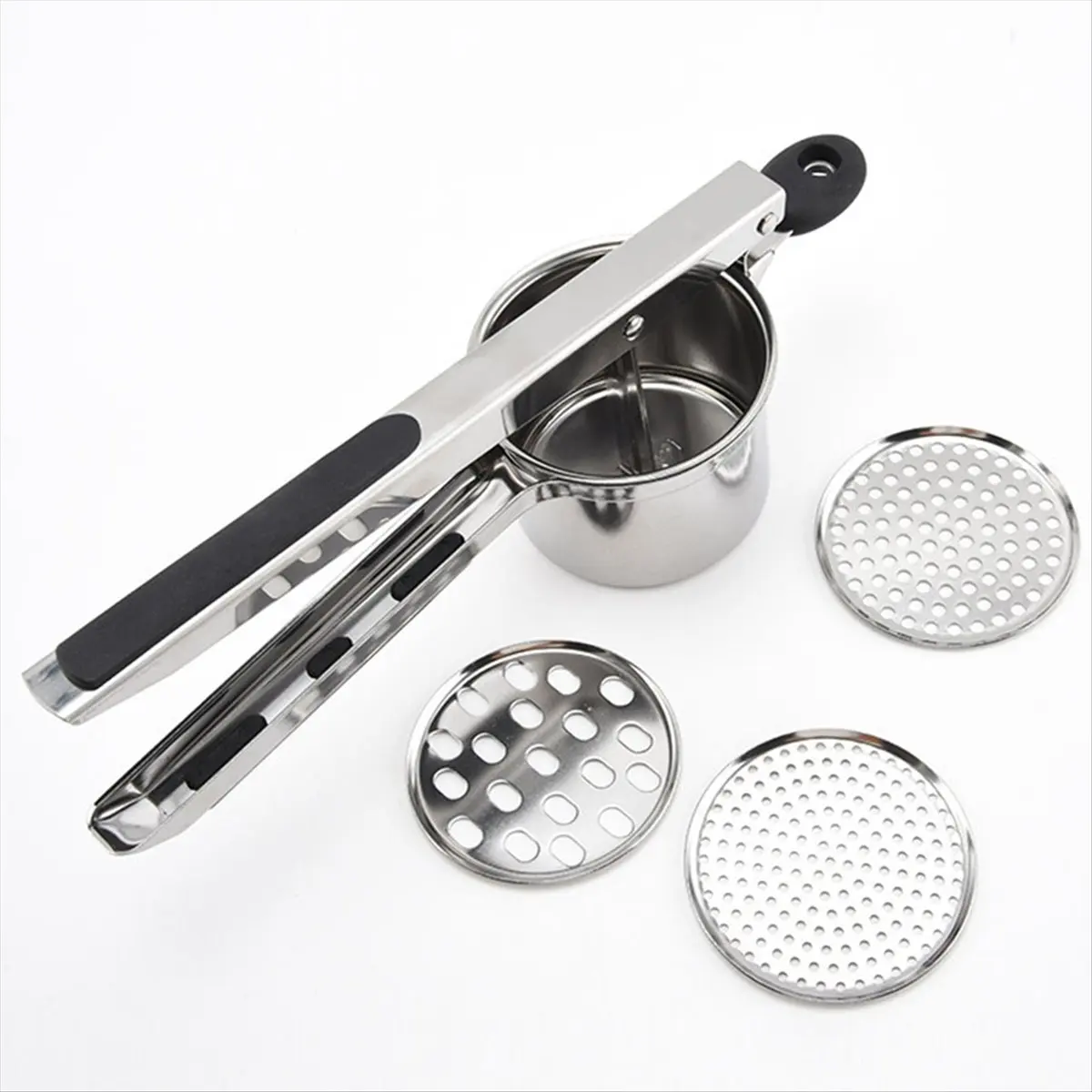 A08I Potato Ricer, Heavy Duty Stainless Steel Potato Masher and Ricer Kitchen Tool, Mash Kitchen Gadget
