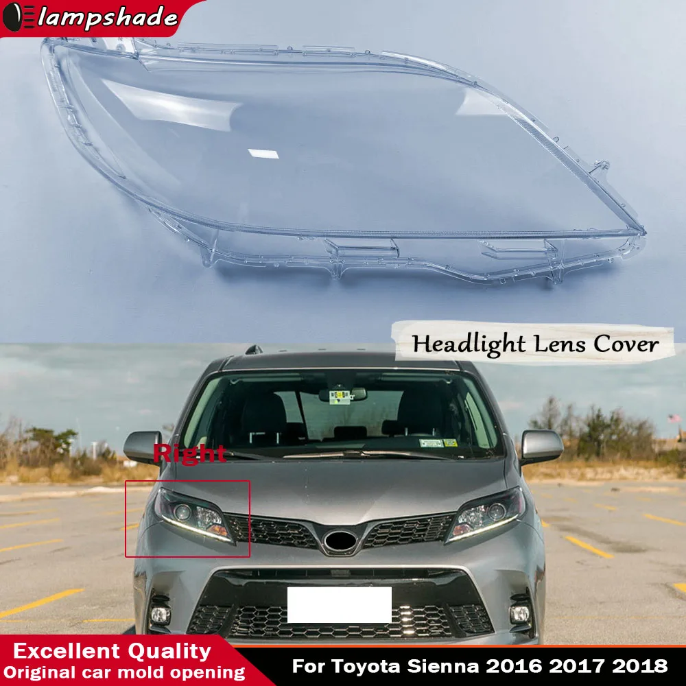 Auto Light Caps Car Headlamp Cover Transparent Lampshade Headlight Shell Replace Original Lens For Toyota Sienna 2016 2017 2018