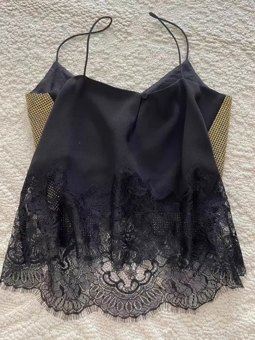 여성용 헤비 비즈 레이스 자수 세트 V넥 민소매 캐미솔 탑 + 하이웨이스트 A라인 미니 스커트 패션 여성 섹시 슈트