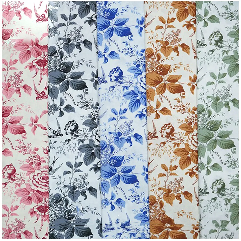 145x50cm Pastoral Floral Poplin Cotton Fabric DIY Sewing Children's Wear Cloth Make Dress Bedding Sheet Quilting Decoration Home