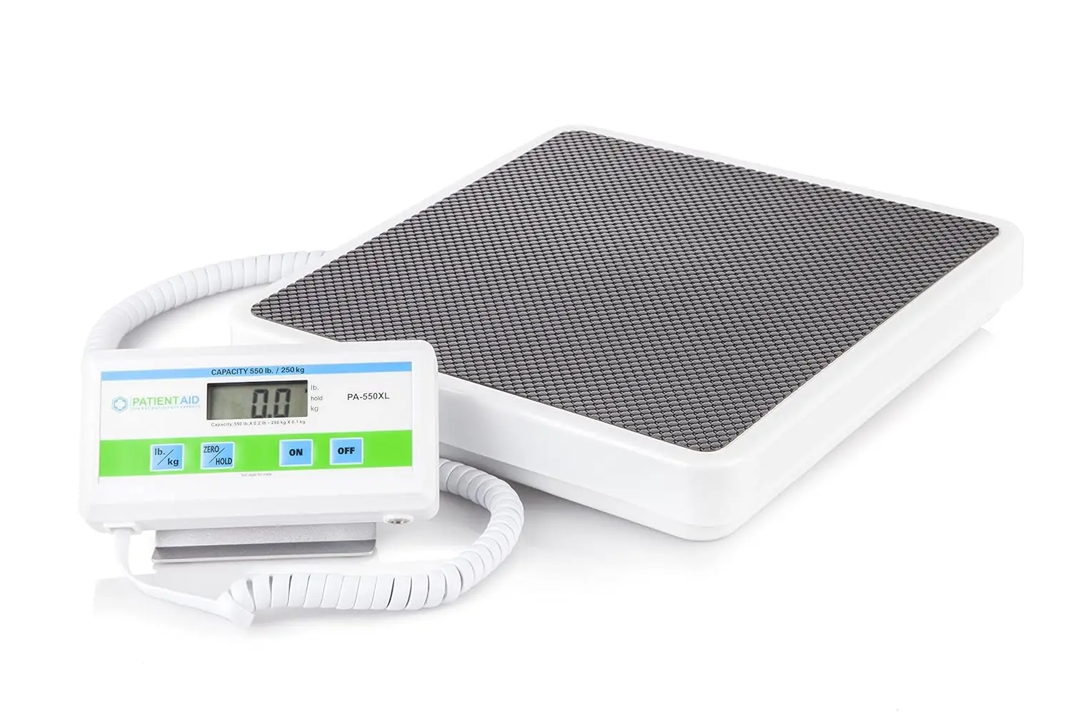 

Digital Floor Scale - Portable 550 lb Capacity - Easy to Read Display - Pound & Kilogram Settings - 12x12.5 inch Platform for