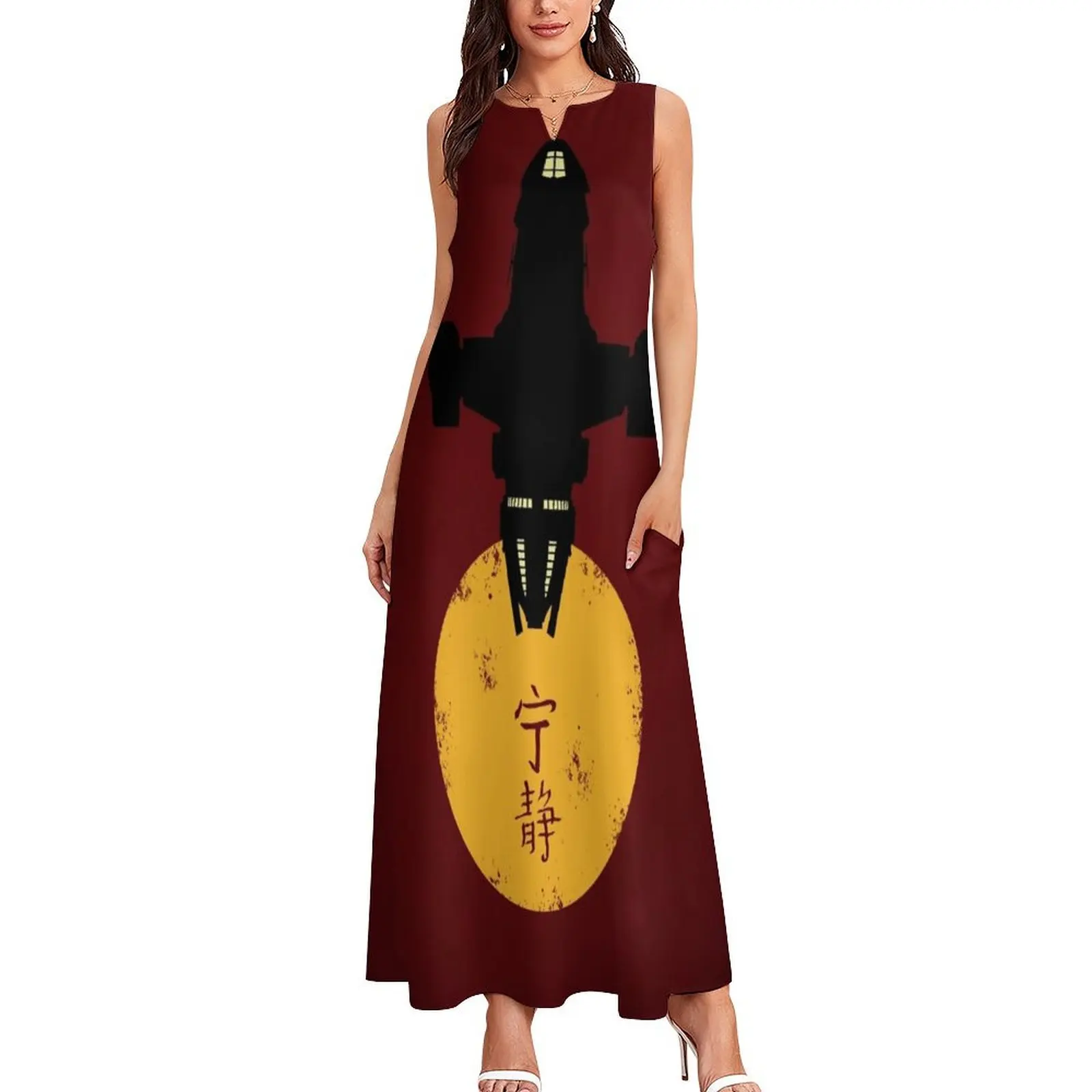 Firefly Serenity Silhouette Poster Long Dress Clothing female purple dress party dress women elegant luxury