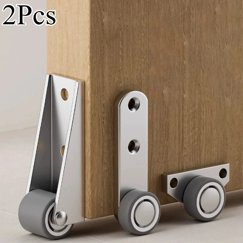 Conjunto de rodas para porta deslizante, resistente e silencioso, 2 peças, construção em metal, para unidades de armazenamento sob a cama, caixas de armazenamento, trilho deslizante