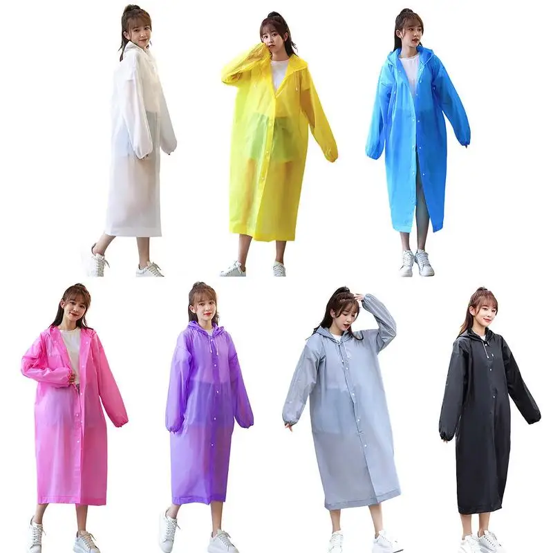 Hooded Rain Coat Eva Women Men Impermeable Thickened Waterproof Raincoat Tourism Outdoor Hiking Rain Poncho One-piece Raincoat