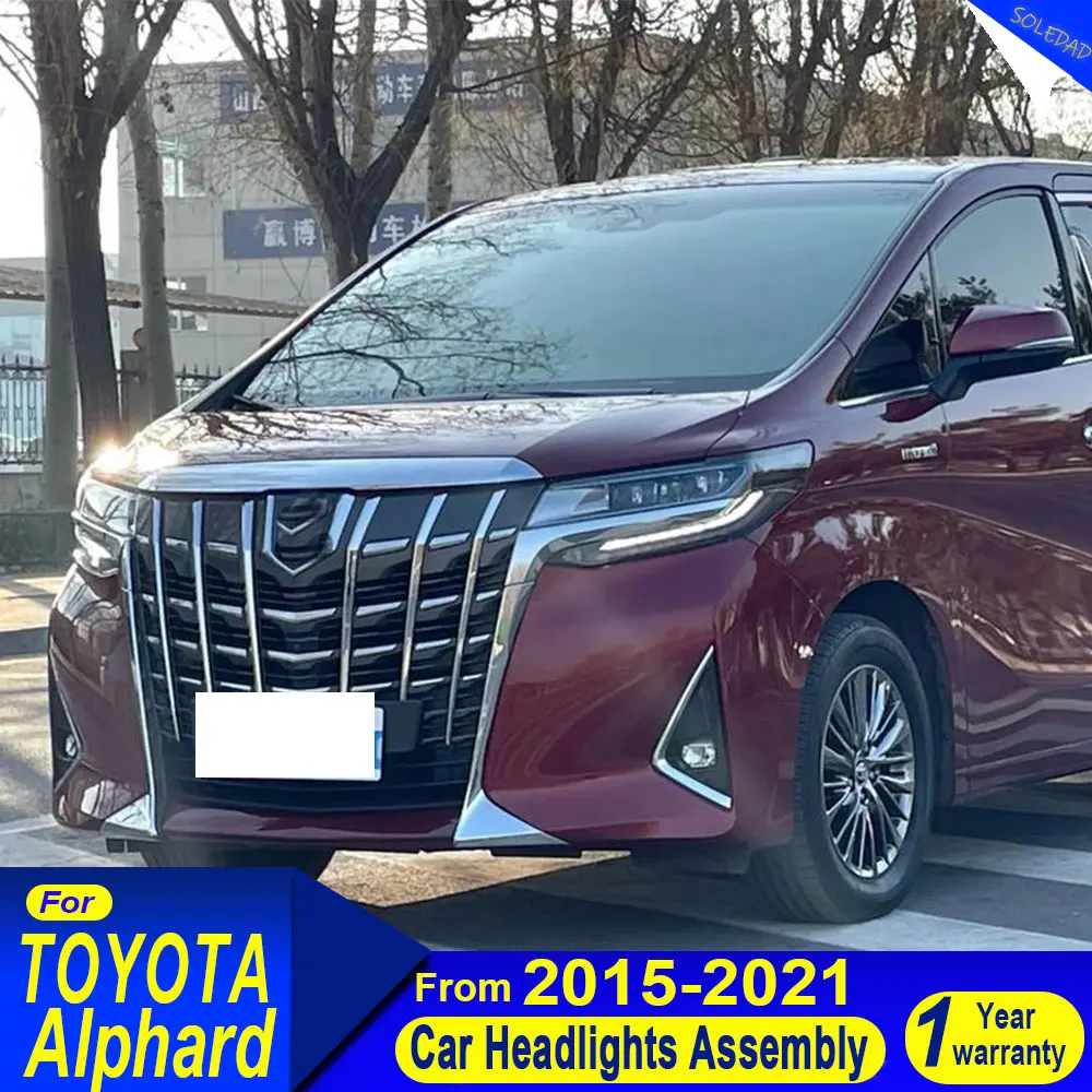 Car Lights headlights For Toyota Alphard Headlights 2015 2016 2017 2018 2019 2020 2021 LED Projector 3 Lens Car Headlamps DRL