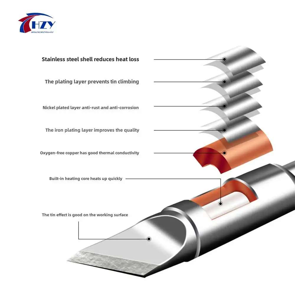 HZY C210 سبيكة لحام نصائح أدوات لحام K/SK/I/IS العالمي 210 مقبض سبيكة لحام كهربائي لمجموعة محطة لحام T210