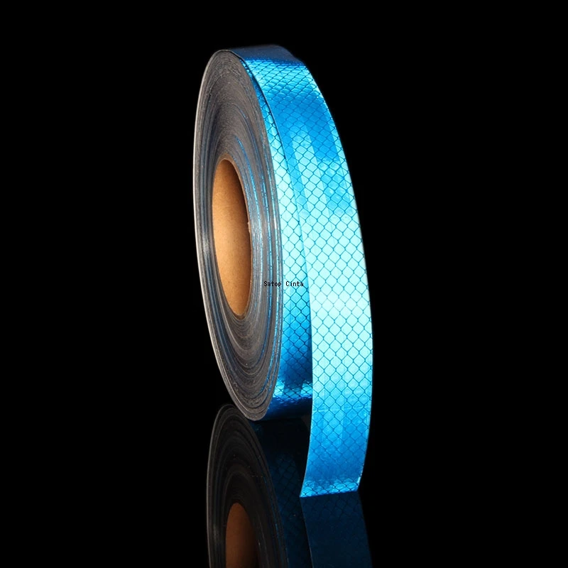 Blue Reflective Car Stickers Micro Diamond Grade Self-Adhesive Tape 2.5cm*5m Waterproof Bicycle Reflectors Strips For Motorcycle