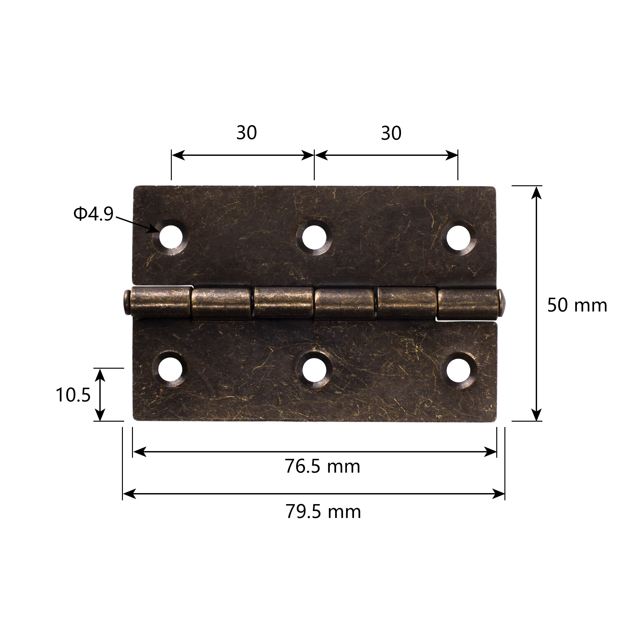 4PCS Antique Bronze Iron Hinges 3Inch Classical Cabinet Cupboard Wardrobe Door 300 Degree Vintage Furniture Hinge with Screws