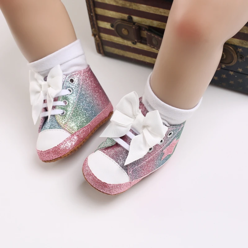 Trendy Elegant Bowknot Mary Jane Shoes For Baby Girls Comfortable Lightweight Non Slip Soft Flat Sole Shoes For Indoor Outdoor