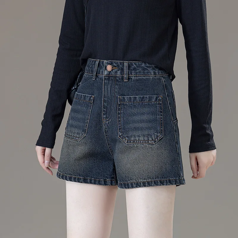 الكورية نمط عالية الخصر الدنيم السراويل أزياء الخريف جديد تنوعا الرجعية صغيرتي التخسيس فضفاض السراويل الساخنة للنساء