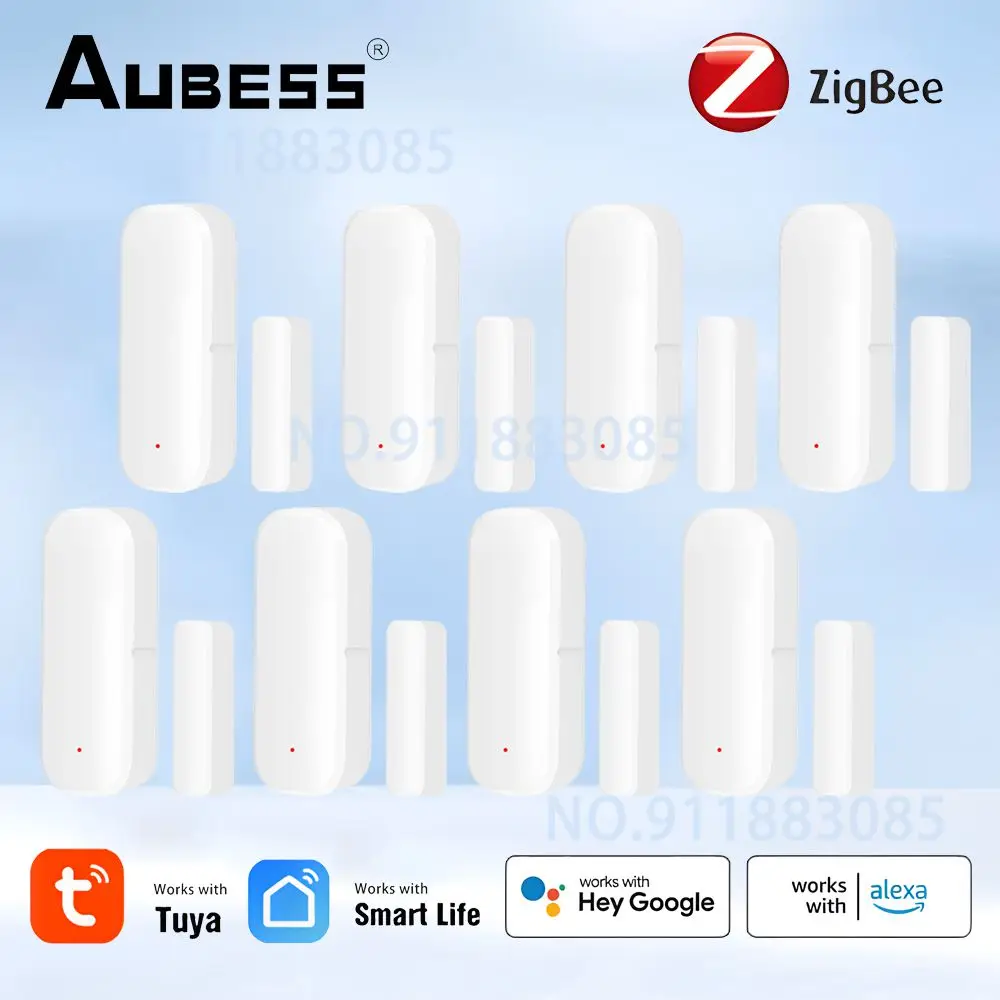 Tuya ZigBee Door Window Sensor Smart Home Wireless Door Detectors Open/Close APP Remote Alarm Sensor Works With Alexa Google