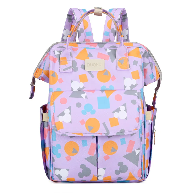 

Ins Wind Cartoon Mummy Bag Large Capacity Lightweight Backpack Multi-Functional Partition Out Commuting Mother And Baby Bag