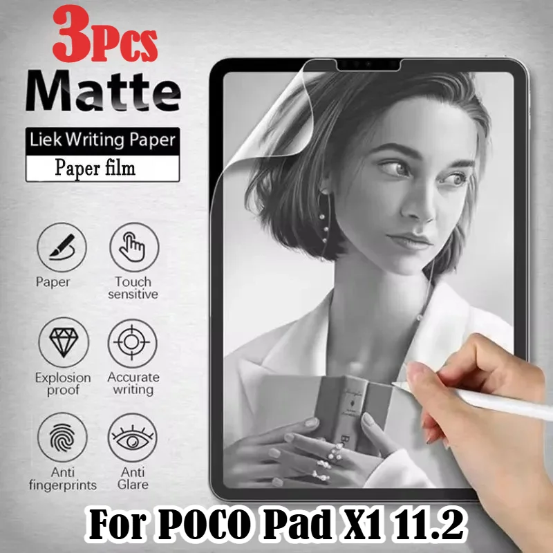 3Pcs Matte Soft Film for Xiaomi POCO Pad M1 X1 C1 8 Pro 11.2 Mini 5 6 7 S Pro 12.4 Redmi K Pad 2 Pro 12.1 9.7 10.61 SE 8.7 11 In
