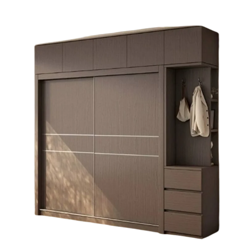 Top Cabinet Wooden Wardrobes Slide Rail Luxury Display Storage Wardrobes Cabinet Space Saving Guardarropa Furniture For Bedroom