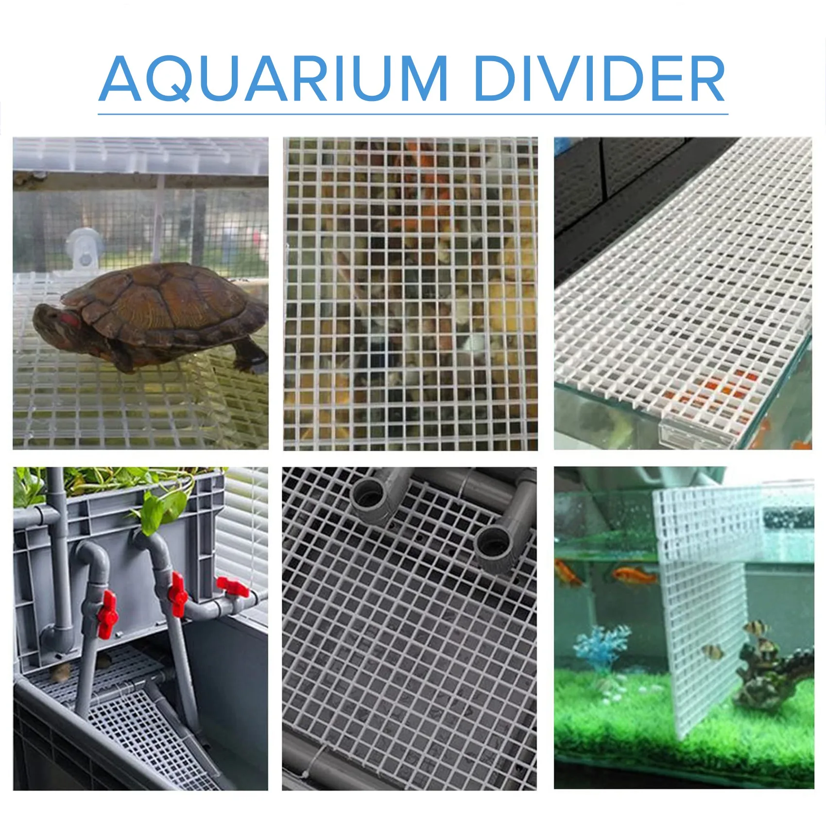 

BHTS-10PCS Aquarium Divider Fish Tank Divider Filter Grids Separation Grid Tray Isolation Board Grid With 20 PCS Sucker Clips