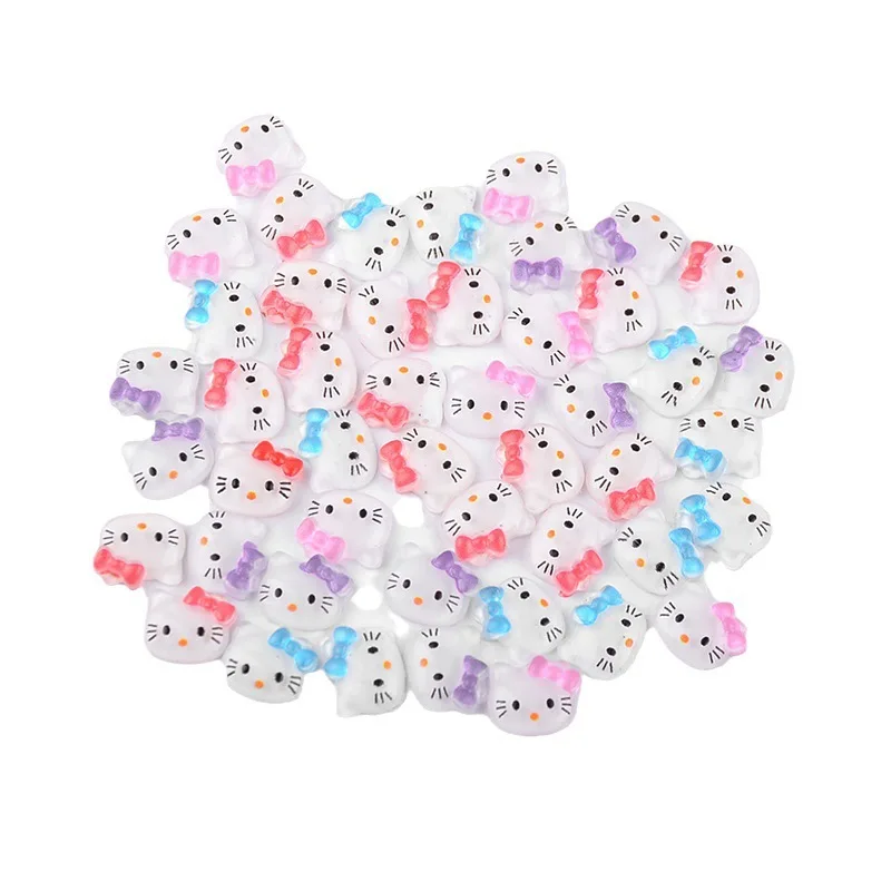 100pcs Nagel zubehör niedlichen Cartoon Hallo Kitty Miau schöne Cartoon Design Nagel Charme DIY Zubehör