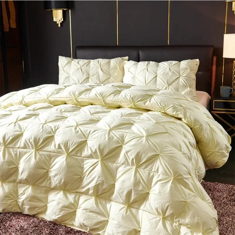 Luxurious Goose Down Duvet All Season Ultra Soft and Cozy Noiseless Duvet Insert with 100% Cotton Cover Fluffy Warm Comforter