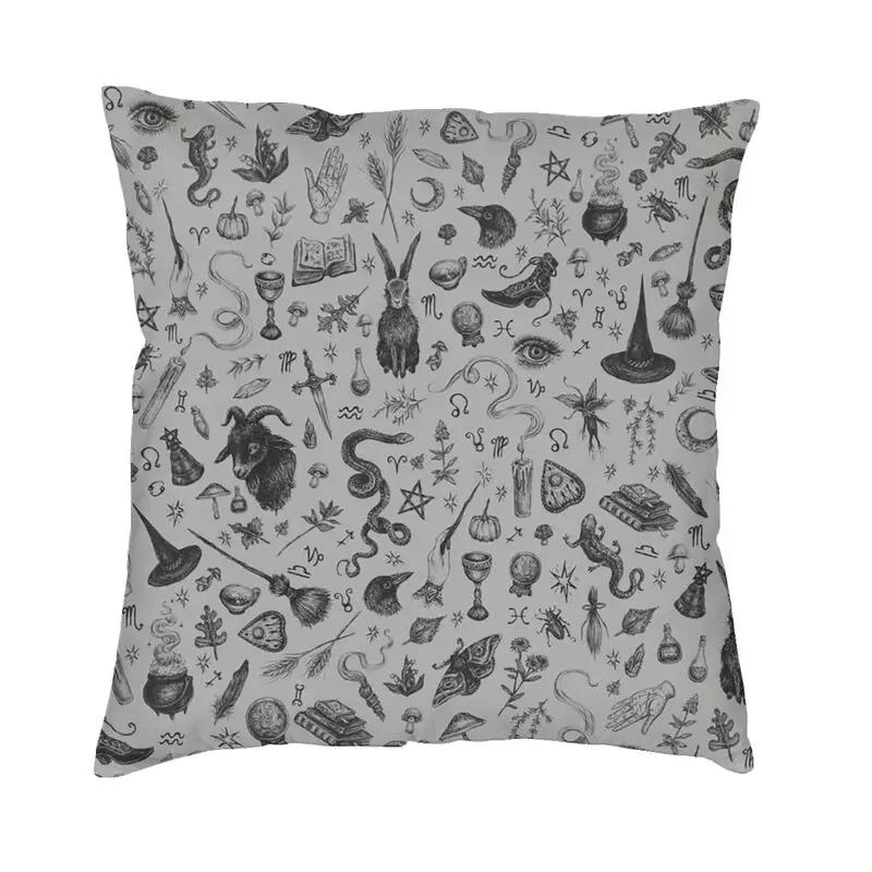 

Квадратная наволочка Salem Witch, украшение с 3D двусторонней печатью, Хэллоуин, оккультная готическая волшебная наволочка для дивана