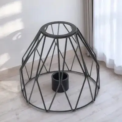 

Wrought Iron Lamp Shade Ceiling Light Decorative Metal Pendant Industrial Style Wire Frame Chandelier Accessory Durable Sturdy