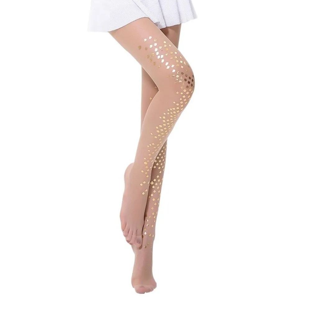 Summer Ultra Thin Nylon Tights Mermaid Scales Sequin Print Stockings Nude Shiny Snag-Resistant Pantyhose Party Cosplay NightOut