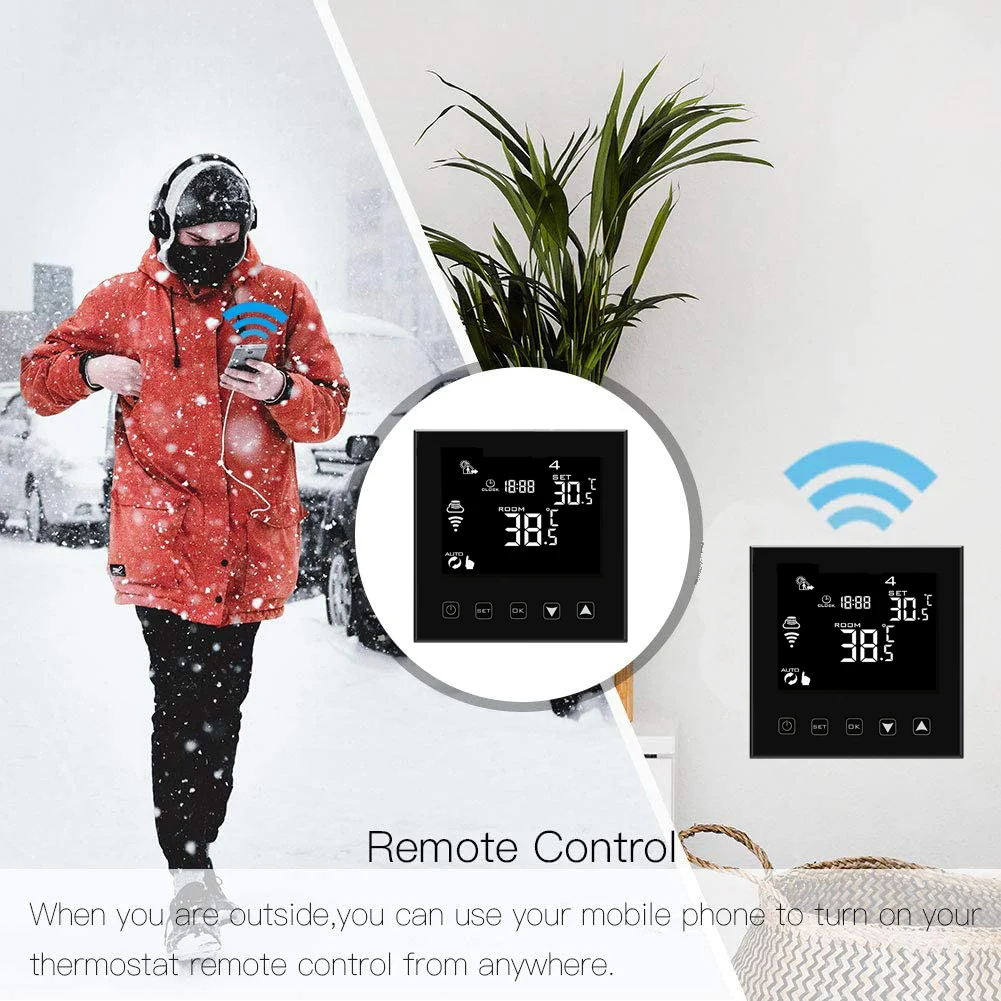 Manufacture OEM WiFi ZigBee Smart Programmable Thermostat Voice Control for Water/ Floor Gas Boiler