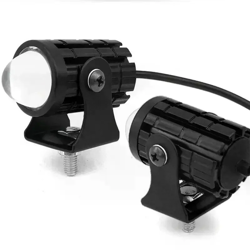 1/2PCS Universal Dual Color Spotlights Motorcycle LED Headlight Mini Driving Light Motorbike Truck Trailer Off-road Accessories