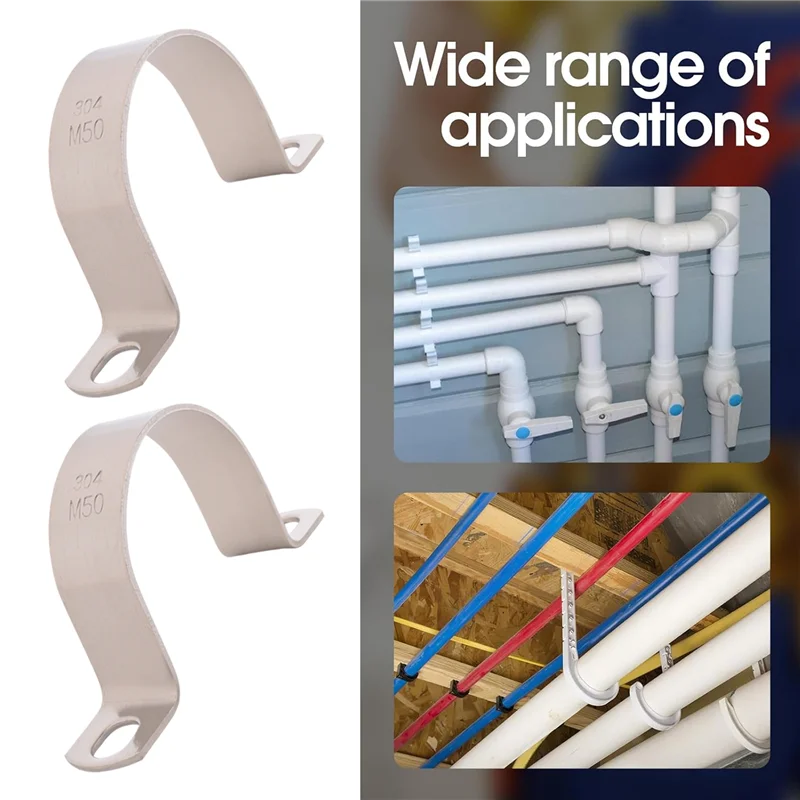 

2 Inch 50Mm U-Tube Strap Clamp Heavy Duty U-Tube Strap Clamp U-Bracket Pipe Strap Clamp