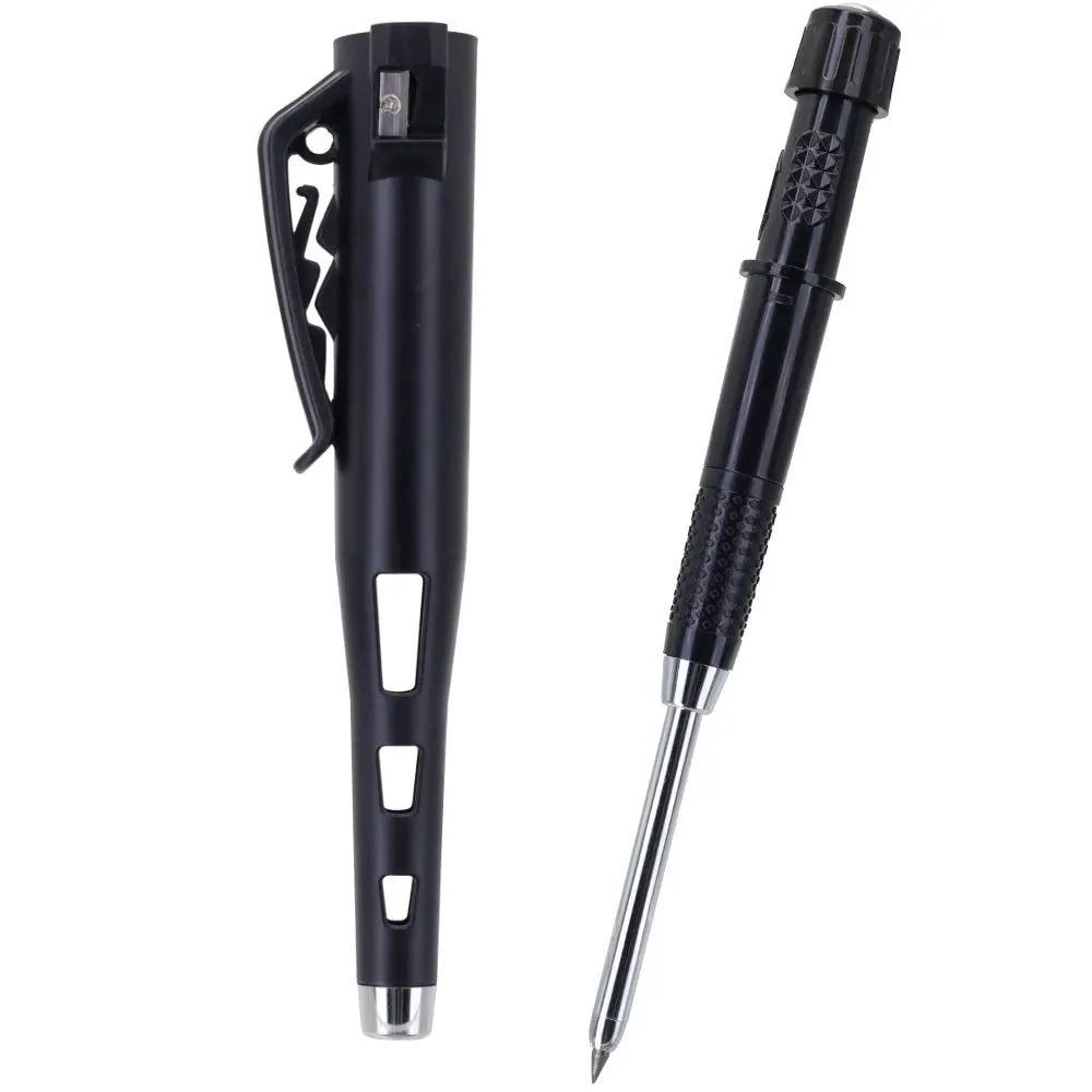 2.8 مللي متر النجارة قلم رصاص النجارة العميق حفرة ماركر المدمج في مبراة الحفرة العميقة بمناسبة قلم رصاص ميكانيكي معدن طويل الرأس