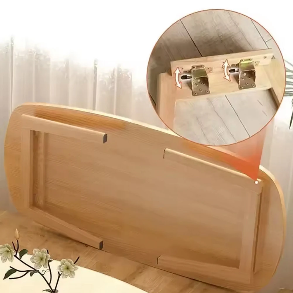 Foldable Small Coffee Table Tatami Window Low Table Balcony Table Collapsible Wooden Mini Desk Computer Desk for Home Office