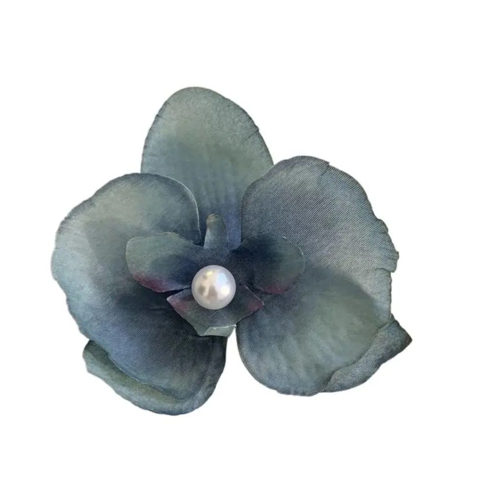 

Cloth Butterfly Flower Hair Clip Butterfly Orchid Pearl Orchid Flower Hairpin Seaside Vacation Headwear Duckbill Clip