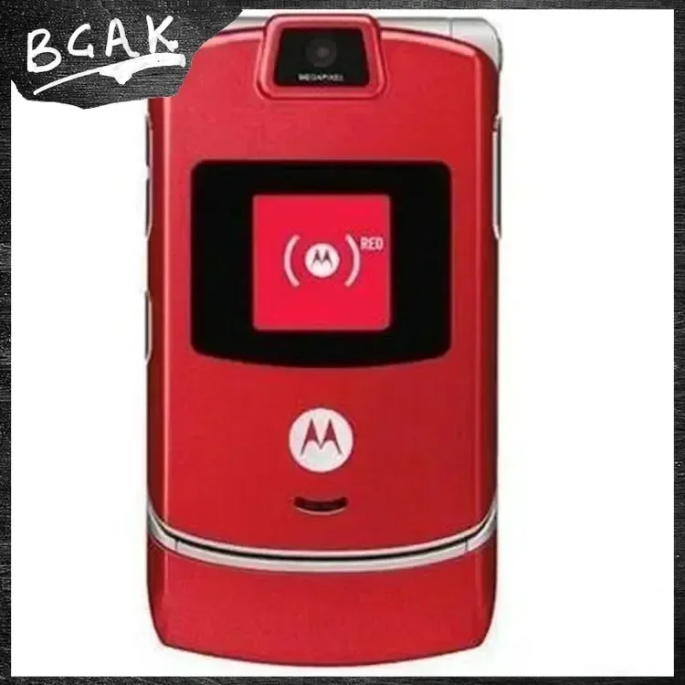 High Quality MOTOROLA RAZR V3 Refurbished Hight Quality Unlocked Clamshell Bluetooth Mobile Cell Phone GSM 1.23 MPCamera 850/900